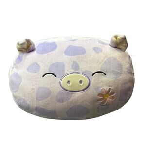 SQUISHMALLOWS PAMMY PIG PLUSH STACKABLES 12" PURPLE FLOWER STUFFED ANIMAL